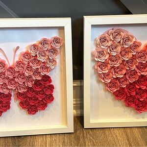 Butterfly and Heart Rose Wall Art